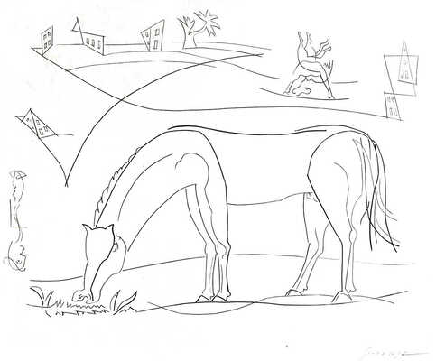 Сюрваж Леопольд. Иллюстрация к поэме Ж. Кокто "Пегас"